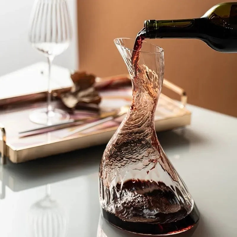 Decanter in vetro Vortex di lusso leggero Decanter in vetro di cristallo per vino rosso di fascia alta per uso domestico