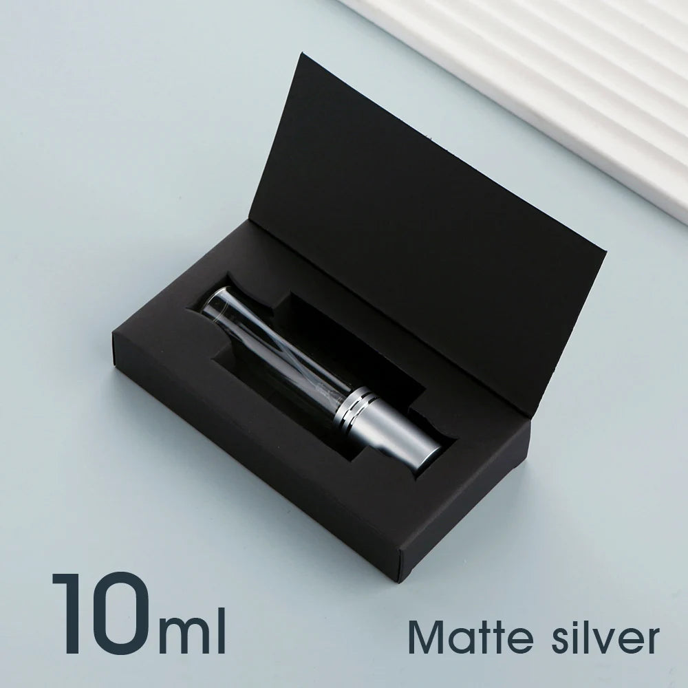 Flacone spray per profumo da 50 pezzi 5ml 10ml con confezione Flacone spray riutilizzabile per profumo sprinkler mini flaconi spray in alluminio