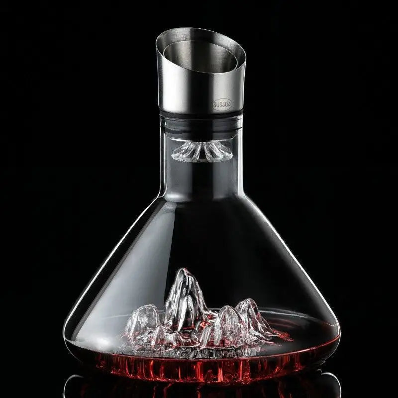 1500ML Iceberg Whisky Decanter per vino Fatto a mano in cristallo senza piombo Versatore per vino Caraffa Dispenser per vino addensato Accessori per bar