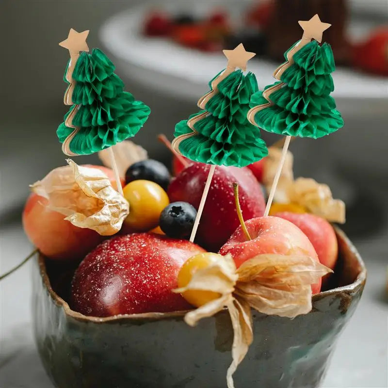 50 pezzi Cocktail Picks Xmas Tree Style Cup Picks Dessert bastoncini di frutta strumenti da Bar bastoncini di agitazione decorazione natalizia per feste di matrimonio