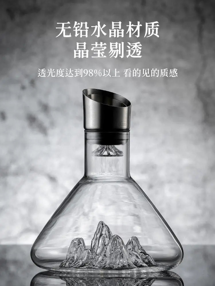 1500ML Iceberg Whisky Decanter per vino Fatto a mano in cristallo senza piombo Versatore per vino Caraffa Dispenser per vino addensato Accessori per bar
