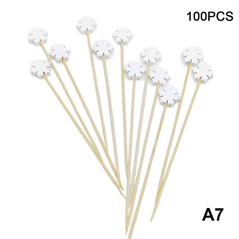 100 pz/set Zucca di Halloween Spiedini di Bambù Forchette da Frutta Buffet Dessert Stuzzicadenti Bastone da Cocktail Fantasma Pipistrello Decorazione