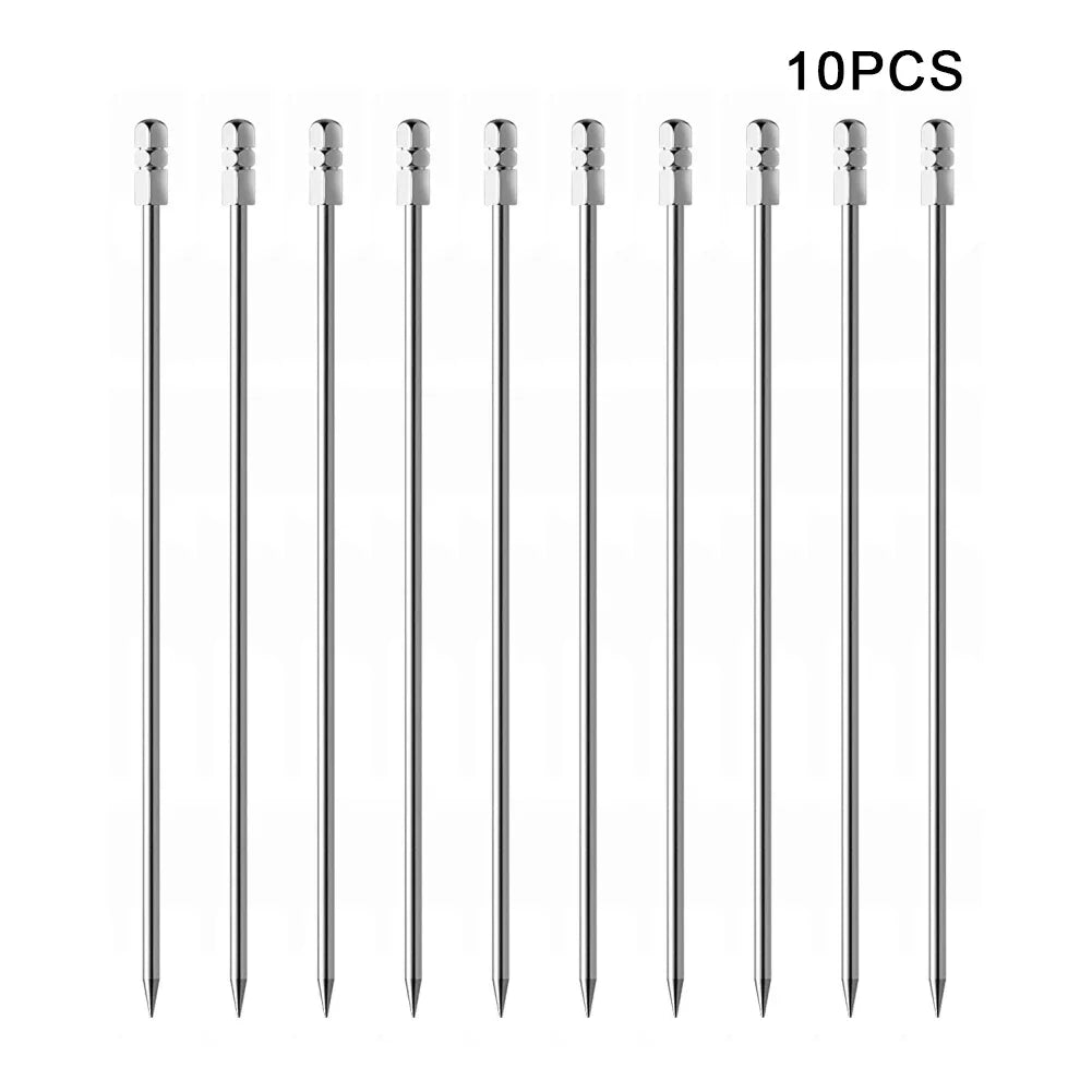 Plettri da cocktail Antipasto Spiedini in acciaio inossidabile per stuzzicadenti Bastoncini di frutta Stuzzicadenti in metallo Martini Stick Fancy Garnish Oliva