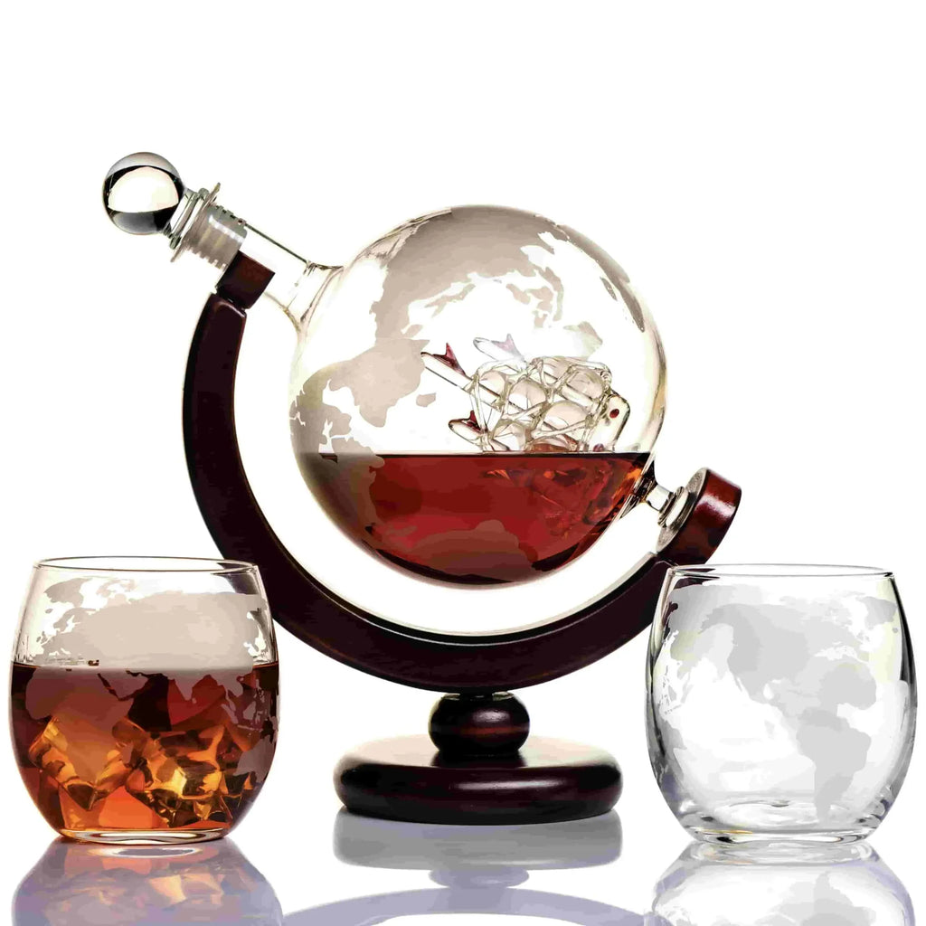NANCIHUI Decanter a globo Bottiglia di vino in vetro di cristallo Set di bicchieri da vino Bicchieri da whisky Dispenser da bar Accessori da cucina Bicchieri