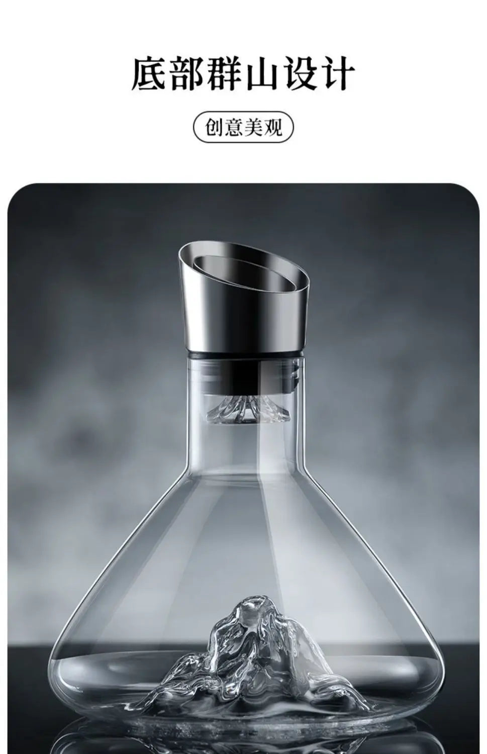 1500ML Iceberg Whisky Decanter per vino Fatto a mano in cristallo senza piombo Versatore per vino Caraffa Dispenser per vino addensato Accessori per bar