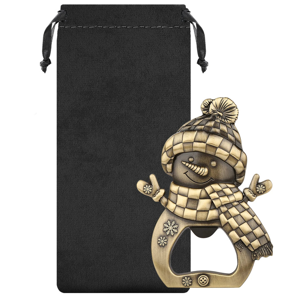 Apribottiglie da birra in metallo a forma di pupazzo di neve adorabile. Piccolo regalo di Natale creativo, cucina, bar, decorazione per feste, apribottiglie