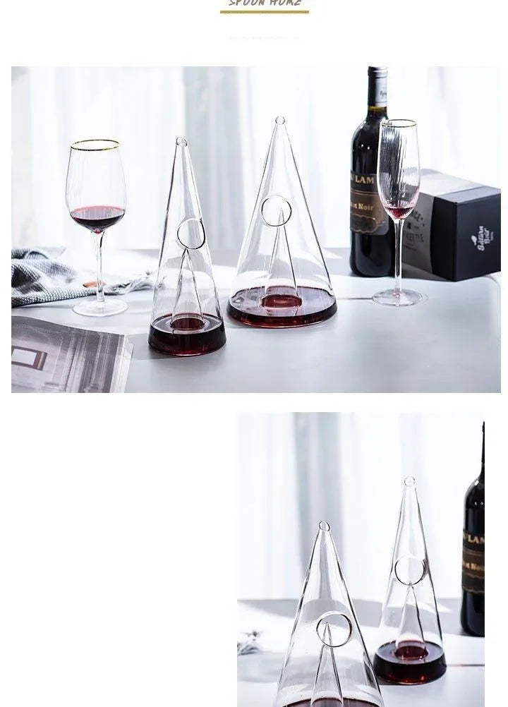 Decanter rapido per vino rosso Divisore per vino in vetro piramidale personalizzato di piccola capacità