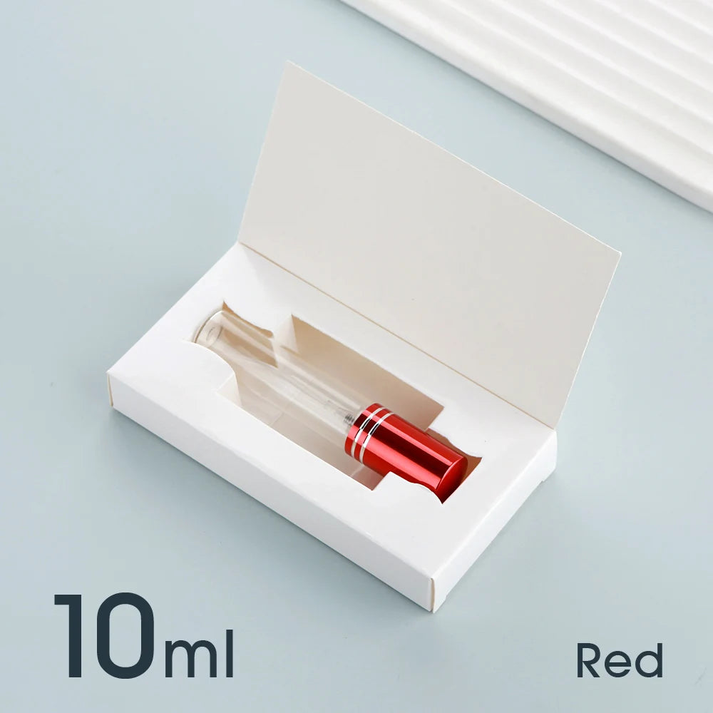 Flacone spray per profumo da 50 pezzi 5ml 10ml con confezione Flacone spray riutilizzabile per profumo sprinkler mini flaconi spray in alluminio