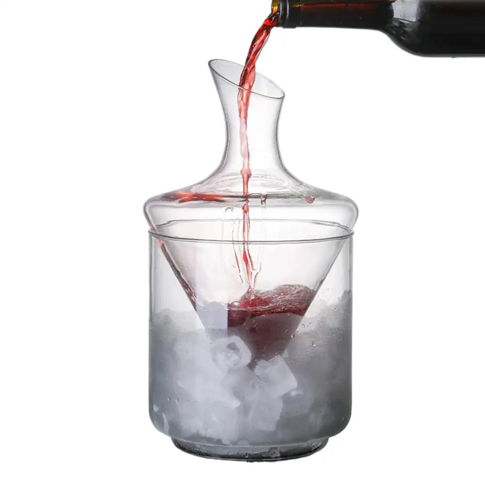 Decanter per whisky Decanter per liquori in vetro con secchiello per il ghiaccio Contenitore per decanter per vino con secchiello per il ghiaccio per ristoranti, hotel, club