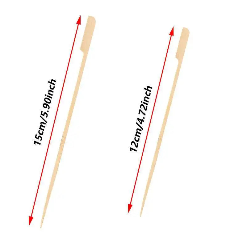 100 pezzi bastoncini di bambù spiedini di bambù naturali usa e getta barbecue bastoncini per barbecue per Kabob cocktail di frutta campeggio strumenti per barbecue per feste