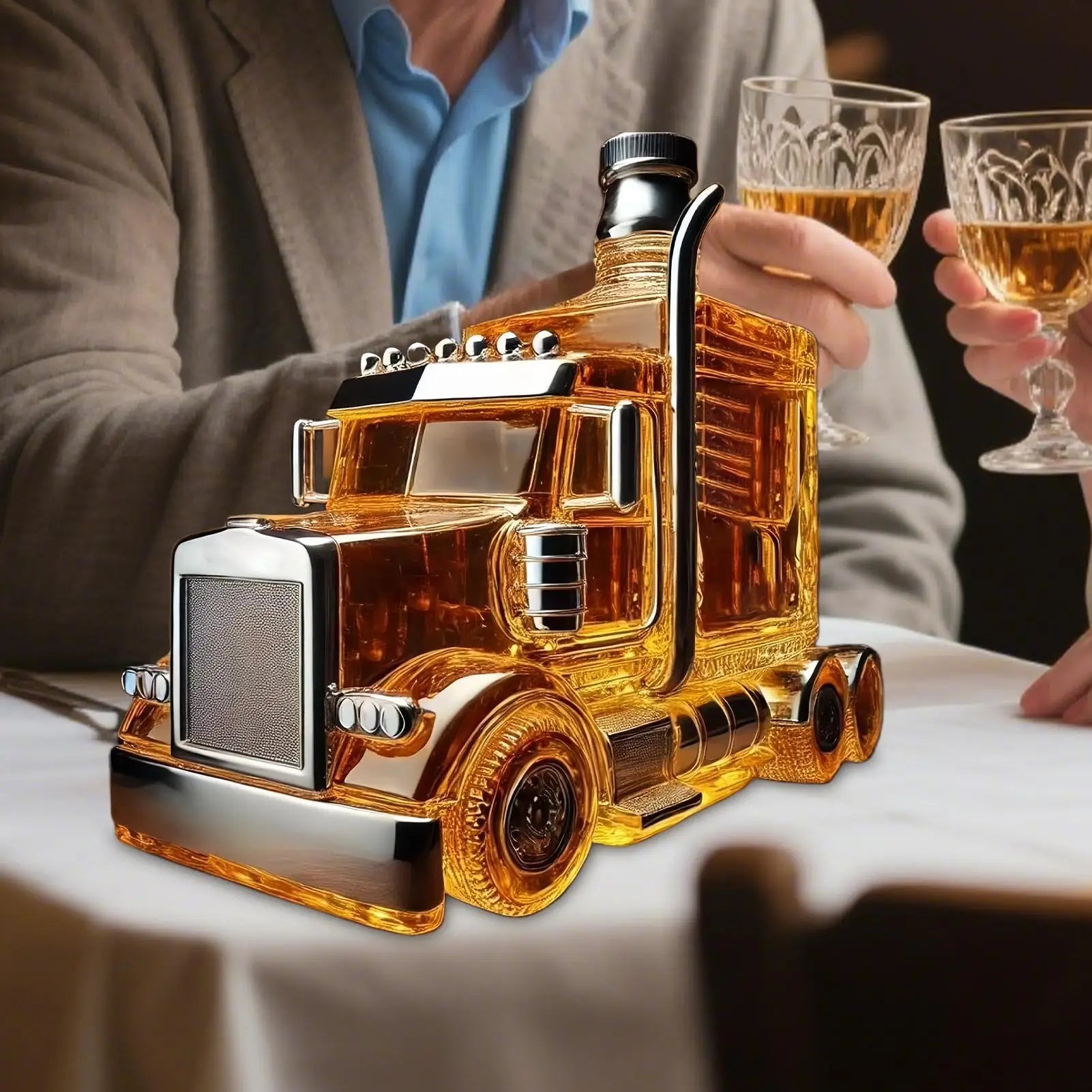 Decanter per whisky, dispenser Bourbon per mezzo camion, contenitore per liquori vintage da 375 ml con tappo interessante per l'attrezzatura della birra Brunch