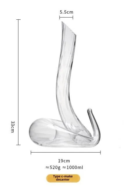 Decanter in vetro a forma di serpente soffiato artificiale Separatore di vino Articoli da bar Dispenser di vino per uso domestico Set di vino decanter per anziani da 1000 ml