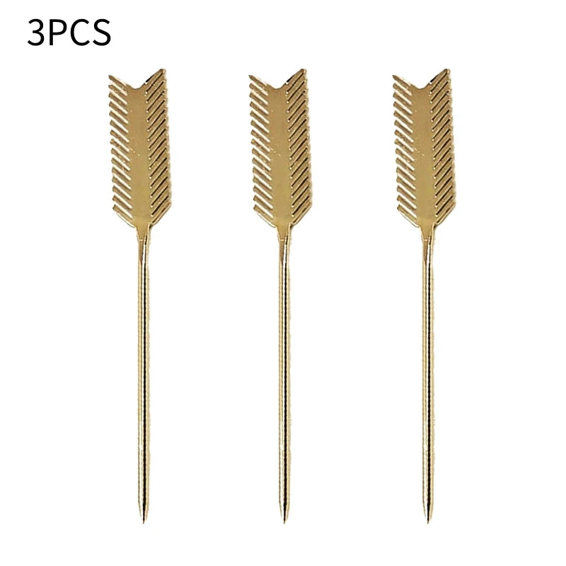 3 pezzi in acciaio inossidabile cocktail vino aghi plettri bastone riutilizzabili spiedini da cocktail in metallo olive antipasti bar festa di Natale