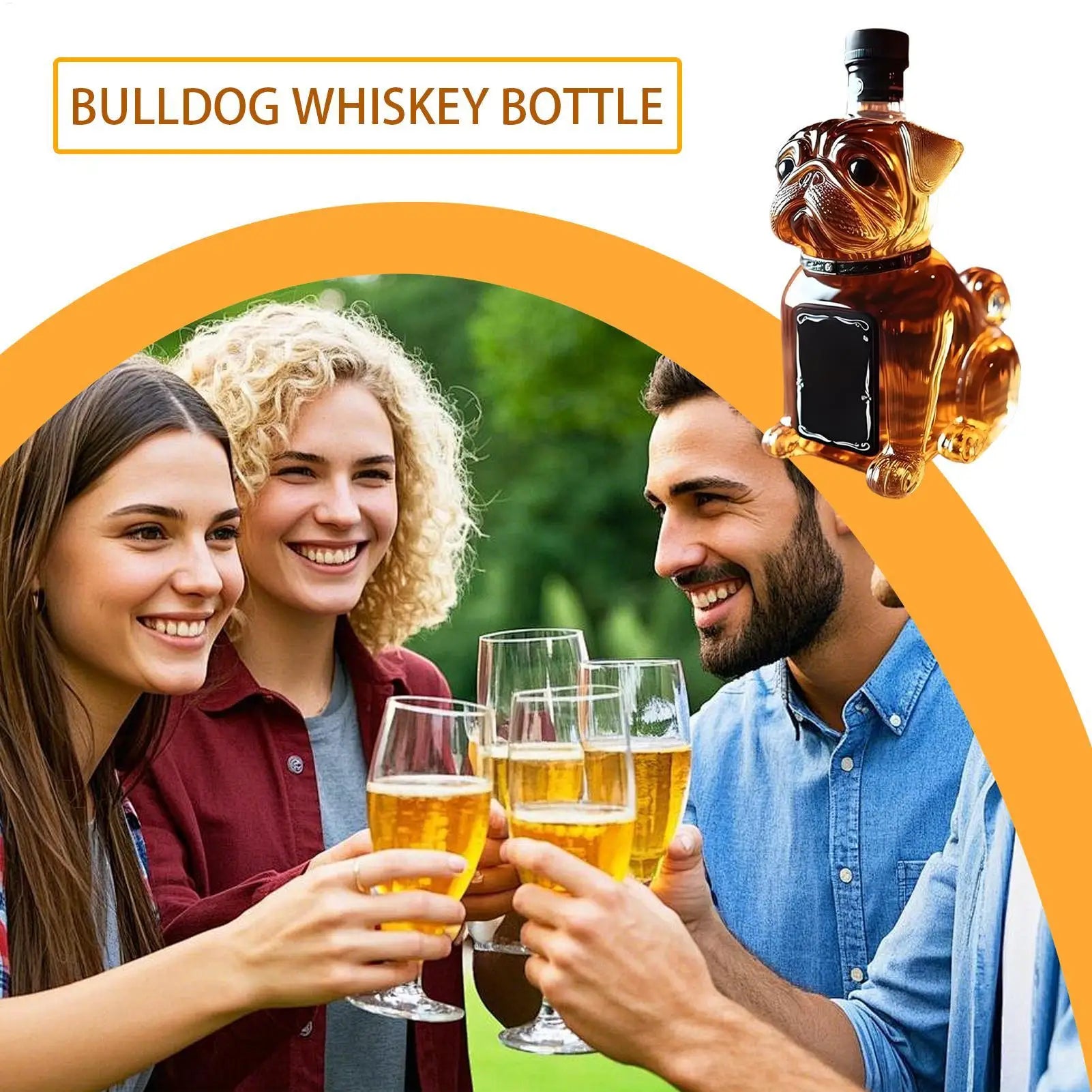 Decanter per animali creativo da 300 ml Bottiglia di liquore in vetro realistico Ispirato a Bulldog Whisky Vino Brandy Scotchs Bourbon Vodka Decanter