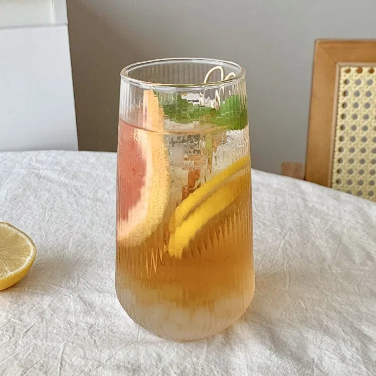 500Ml tazza di vetro a righe semplici vino caffè bicchieri bicchiere tazza di vetro acqua whisky birra Cocktail caffè latte bicchieri Bar Tool