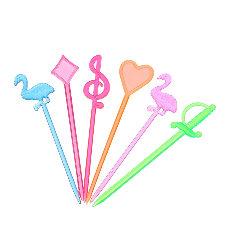 50 pz animale fenicottero cuore forniture per feste cibo Picks Buffet frutta forchetta Snack torta Dessert insalata bastoncini Cocktail stuzzicadenti Skewe