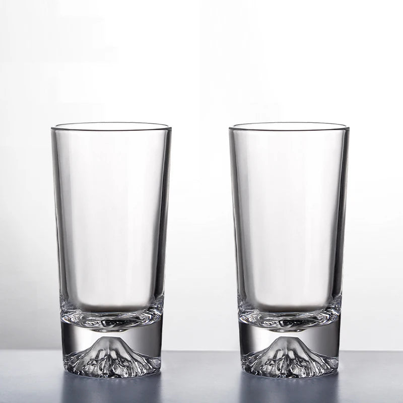 2pcs Sets Japanese Style Mount Fuji Glass Cup Snow Mountain Cup Snowflake Pattern Cocktail Glass Exquisite Foreign Wine Glass