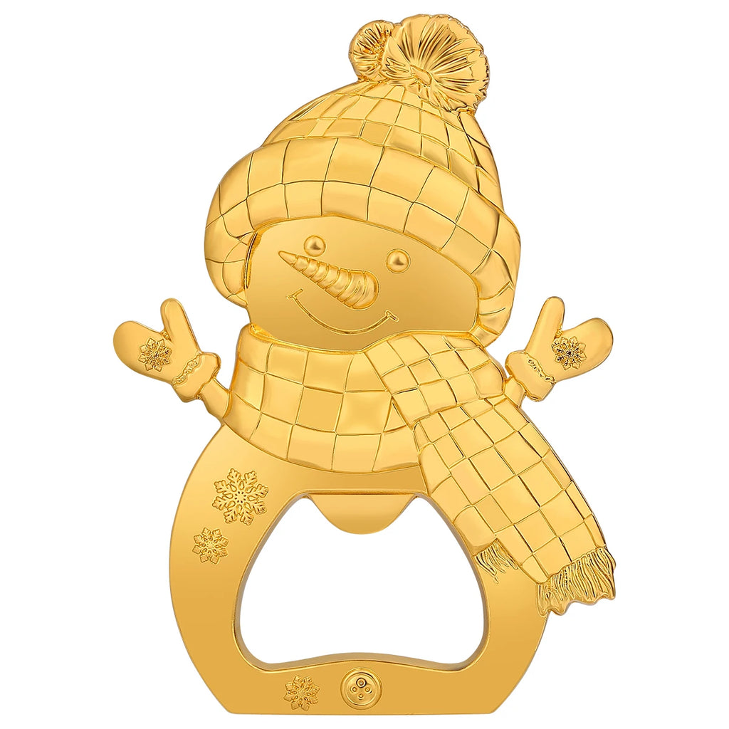 Apribottiglie da birra in metallo a forma di pupazzo di neve adorabile. Piccolo regalo di Natale creativo, cucina, bar, decorazione per feste, apribottiglie