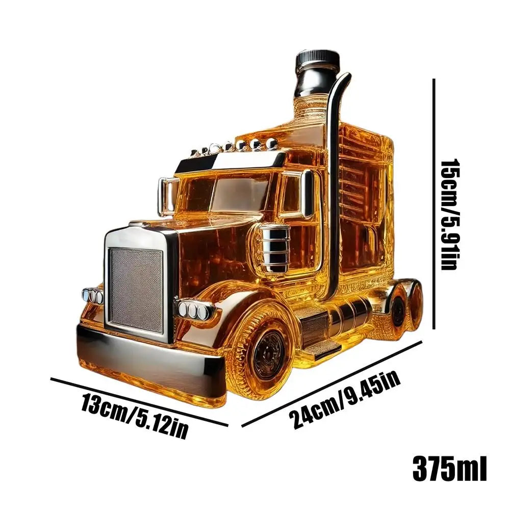 Decanter per whisky, dispenser Bourbon per mezzo camion, contenitore per liquori vintage da 375 ml con tappo interessante per l'attrezzatura della birra Brunch