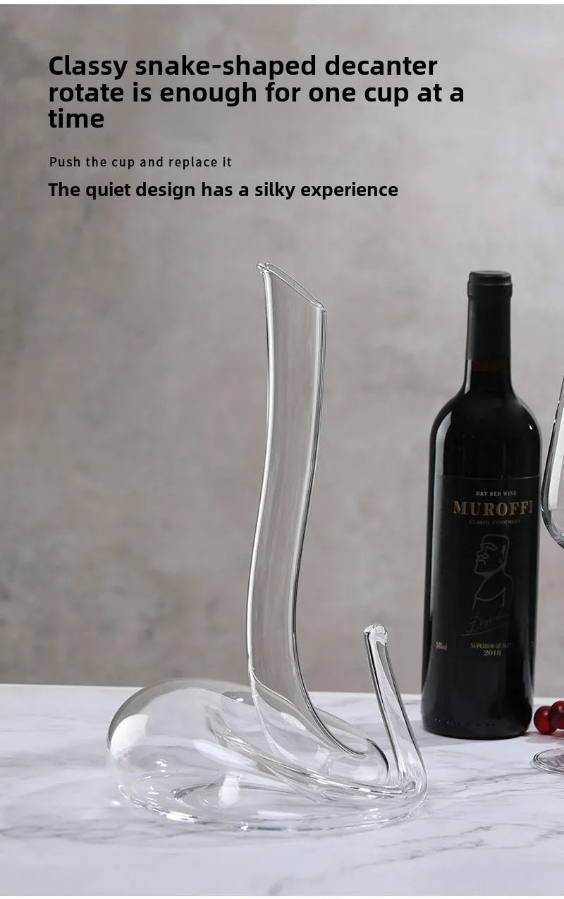 Decanter in vetro a forma di serpente soffiato artificiale Separatore di vino Articoli da bar Dispenser di vino per uso domestico Set di vino decanter per anziani da 1000 ml