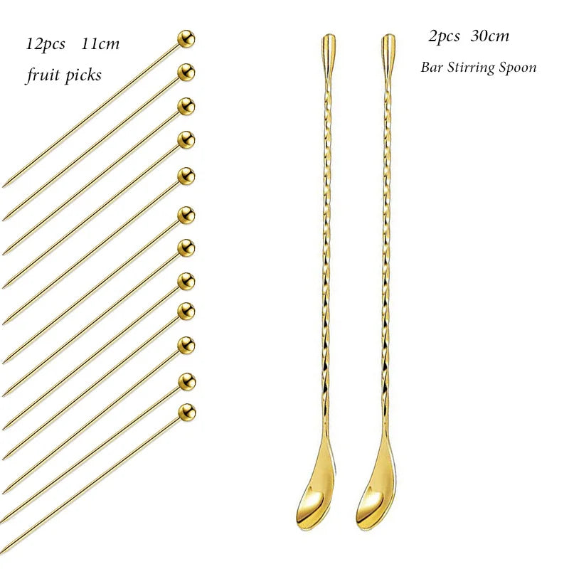 Acciaio inossidabile Cocktail Drink Mixer Bar Agitazione Bastoncini di miscelazione Puddler Muddler Mestolo Agitatore Swizzle Sticks Accessori bar