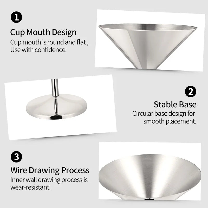 6 pezzi eleganti bicchieri da vino Martell 200 ml infrangibili in metallo acciaio inossidabile cocktail martell bicchieri da vino per feste bar matrimoni