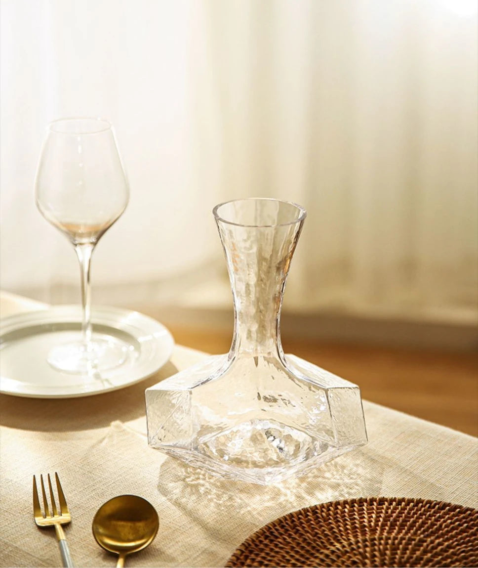 Dispositivo di riflessione a forma geometrica per uso domestico vaso di vino rosso in stile europeo di lusso Decanter in vetro senza piombo