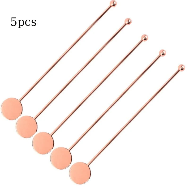 5 pezzi in acciaio inossidabile cocktail drink mixer bar agitazione bastoncini di miscelazione Muddler mestolo agitatore swizzle stick caffè mescolando bastoncini
