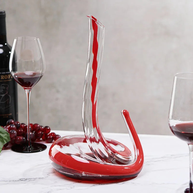 Decanter in vetro a forma di serpente soffiato artificiale Separatore di vino Articoli da bar Dispenser di vino per uso domestico Set di vino decanter per anziani da 1000 ml