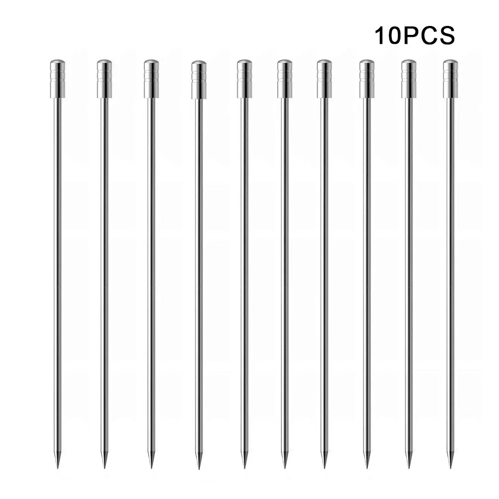 Plettri da cocktail Antipasto Spiedini in acciaio inossidabile per stuzzicadenti Bastoncini di frutta Stuzzicadenti in metallo Martini Stick Fancy Garnish Oliva