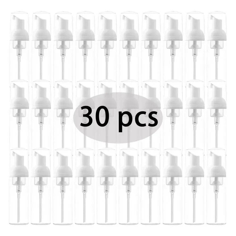30 pz 2 oz/60 ml riutilizzabile pompa di schiuma da viaggio bottiglia shampoo per ciglia per disinfettante per le mani mousse bottiglia dispenser strumenti per la cura della pelle