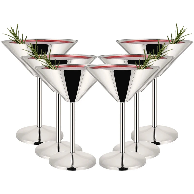 6 pezzi eleganti bicchieri da vino Martell 200 ml infrangibili in metallo acciaio inossidabile cocktail martell bicchieri da vino per feste bar matrimoni