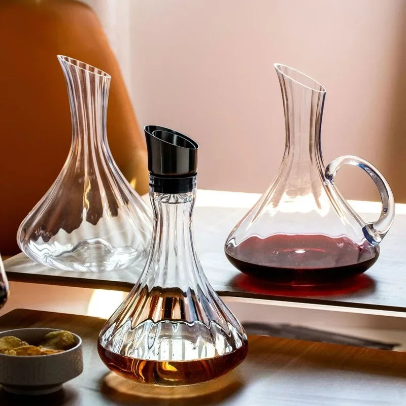 Decanter per vino in vetro di cristallo di lusso in stile europeo con manico per vino rosso Accessori per bere eleganti articoli da bar per la casa