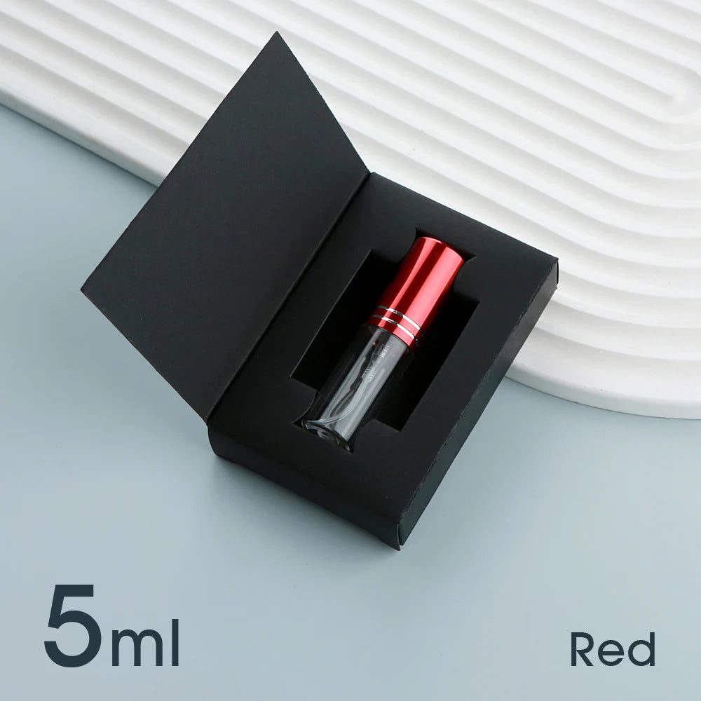 Flacone spray per profumo da 50 pezzi 5ml 10ml con confezione Flacone spray riutilizzabile per profumo sprinkler mini flaconi spray in alluminio