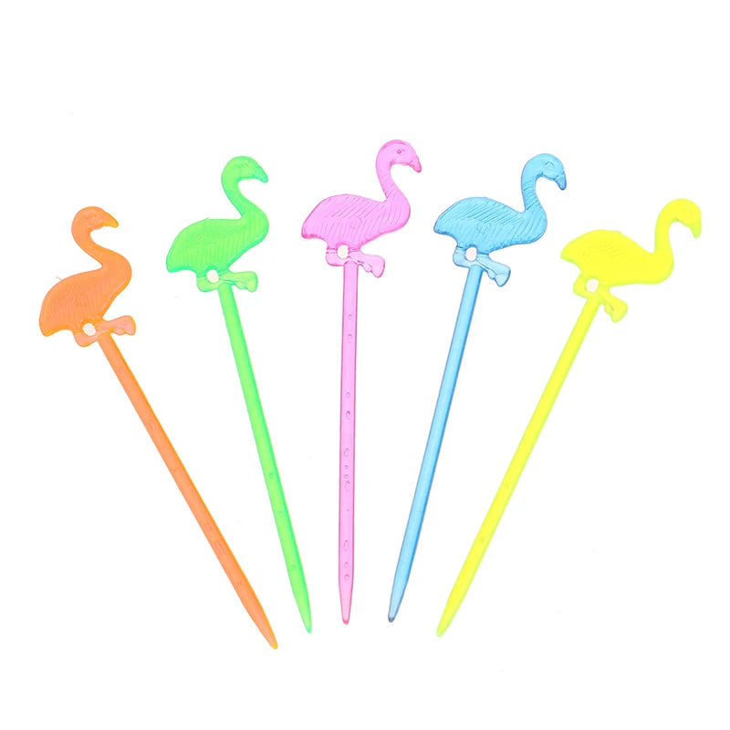 50 pz animale fenicottero cuore forniture per feste cibo Picks Buffet frutta forchetta Snack torta Dessert insalata bastoncini Cocktail stuzzicadenti Skewe