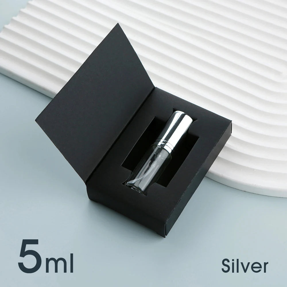 Flacone spray per profumo da 50 pezzi 5ml 10ml con confezione Flacone spray riutilizzabile per profumo sprinkler mini flaconi spray in alluminio