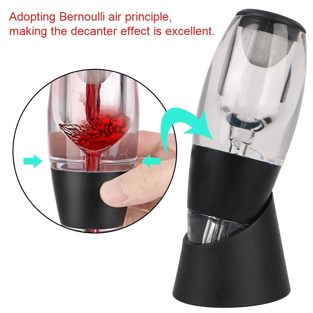 Versatore professionale per Decanter per vino con filtro e Base Dispenser per aeratore per Whisky per vino che fa riflettere rapidamente la cucina per feste da Bar