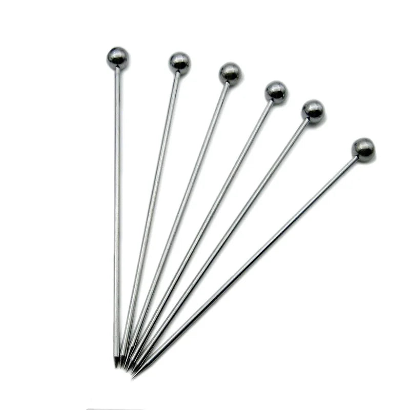 10/50/100 pezzi plettri da cocktail in acciaio inossidabile bastoncini di frutta stuzzicadenti per strumenti da bar per feste bastoncini per agitazione per bevande plettri per Martini festa