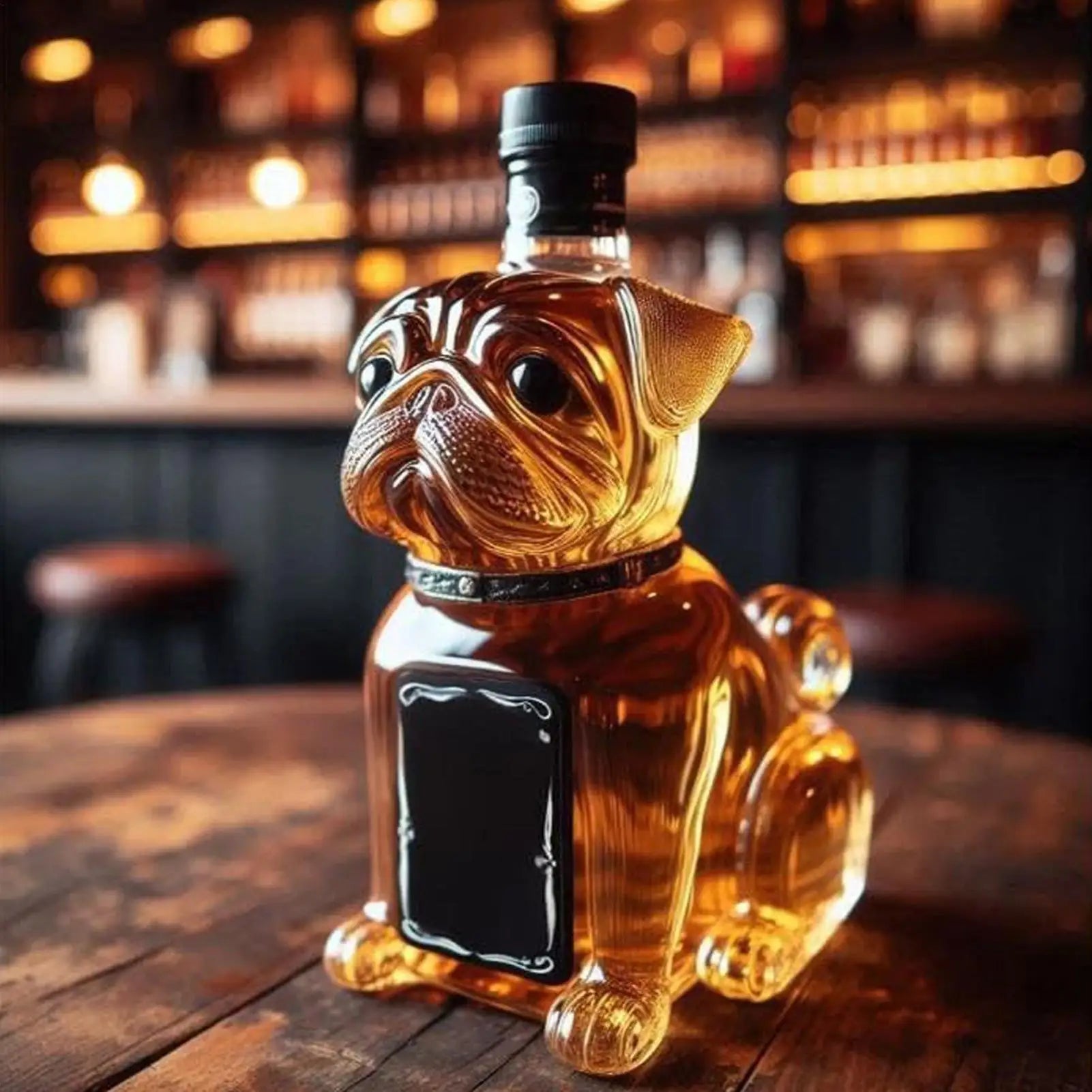 Decanter per animali creativo da 300 ml Bottiglia di liquore in vetro realistico Ispirato a Bulldog Whisky Vino Brandy Scotchs Bourbon Vodka Decanter