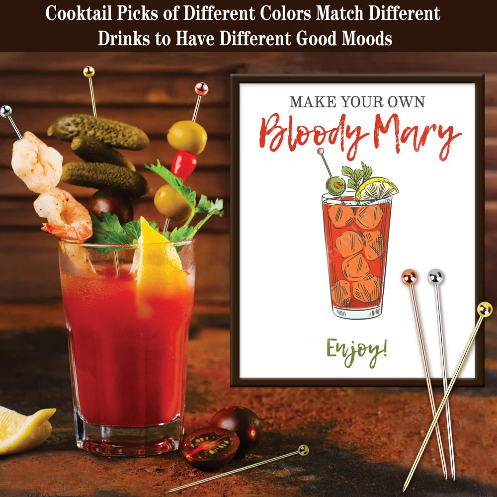 12 pezzi plettri da cocktail in acciaio inossidabile strumenti da bar bastoncini per agitare bevande decorazione bastoncini di frutta riutilizzabili plettro da cocktail per feste