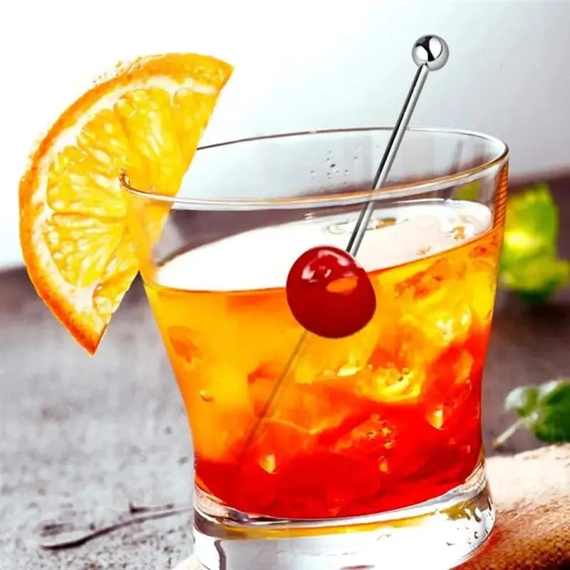 Plettri da cocktail Antipasto Spiedini in acciaio inossidabile per stuzzicadenti Bastoncini di frutta Stuzzicadenti in metallo Martini Stick Fancy Garnish Oliva