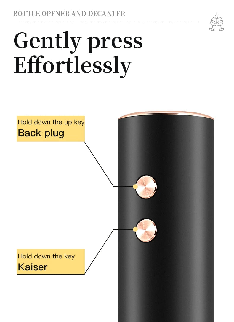 Decanter elettrico ricaricabile con pompa a vuoto veloce Set di apertura automatica per vino Aeratore per vino Decanter rapido elettronico