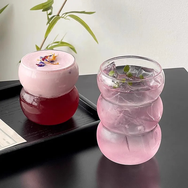 350/550ml Tazza di vetro trasparente Tazza di caffè freddo con cannuccia Dessert Succo di latte Bicchieri Tazza Bicchieri da cocktail per feste Tazza da tè