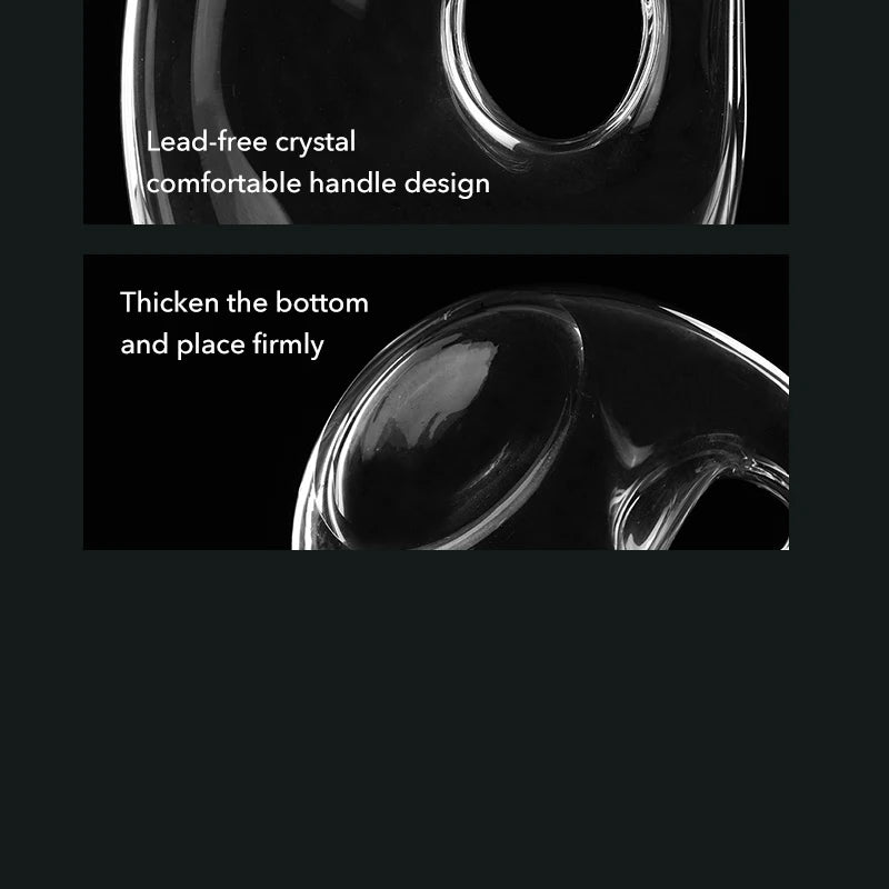 Decanter per vino a cerchio cavo - Decanter con eleganza Decanter per vino rosso in vetro trasparente senza piombo Contenitore per succo Decanter per vino