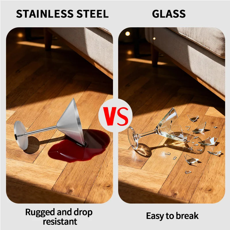 6 pezzi eleganti bicchieri da vino Martell 200 ml infrangibili in metallo acciaio inossidabile cocktail martell bicchieri da vino per feste bar matrimoni