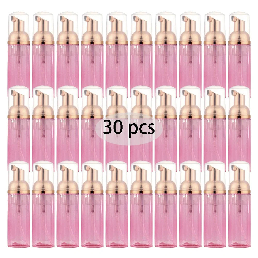 30 pz 2 oz/60 ml riutilizzabile pompa di schiuma da viaggio bottiglia shampoo per ciglia per disinfettante per le mani mousse bottiglia dispenser strumenti per la cura della pelle