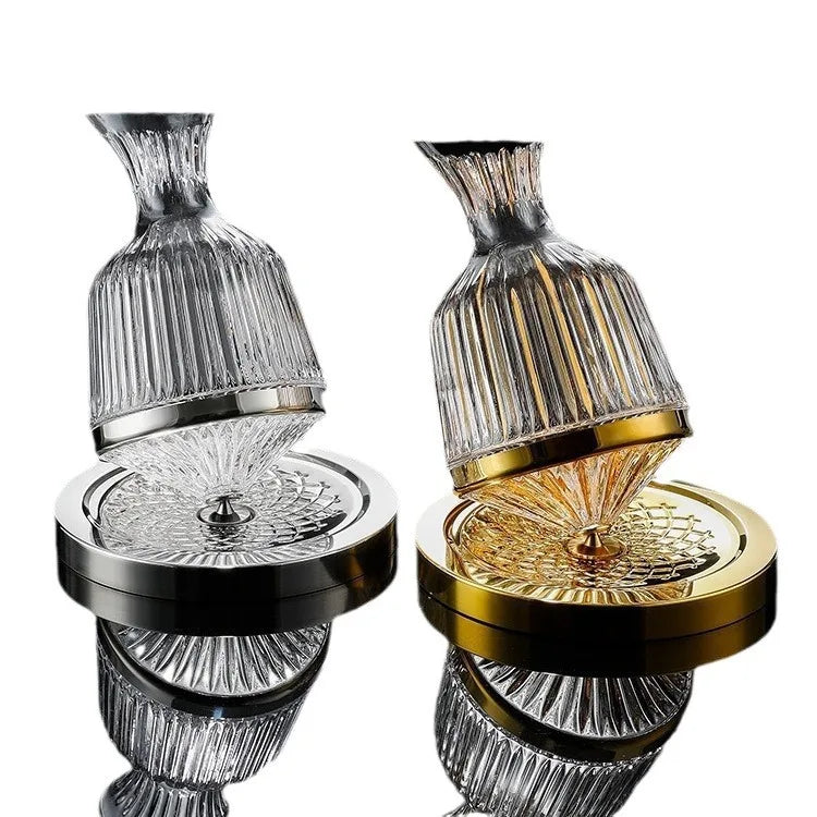 Bicchiere decanter rotante in vetro cristallo di alta qualità 360 Decanter da 1500 ml Dispenser per vino Aeratore Specchio Brocca Regalo Bar Decorazione