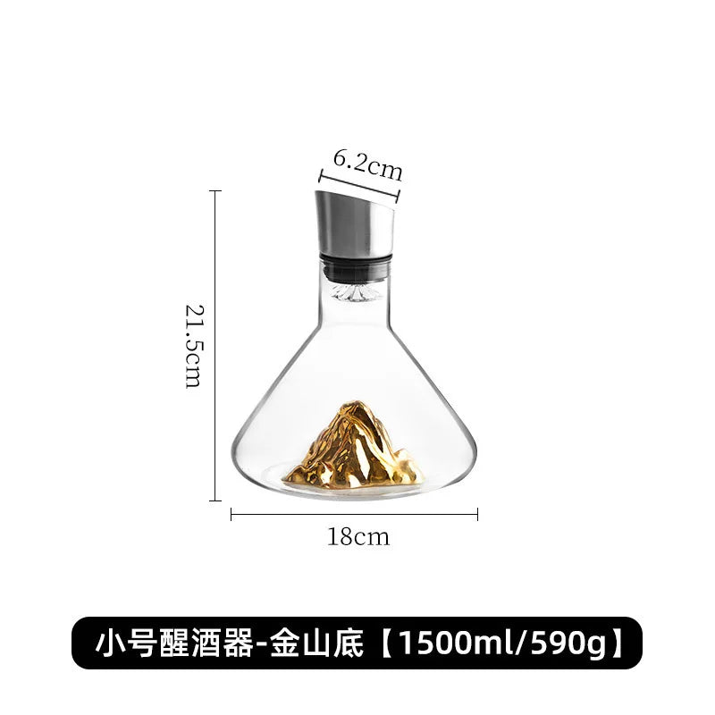 1500ML Iceberg Whisky Decanter per vino Fatto a mano in cristallo senza piombo Versatore per vino Caraffa Dispenser per vino addensato Accessori per bar