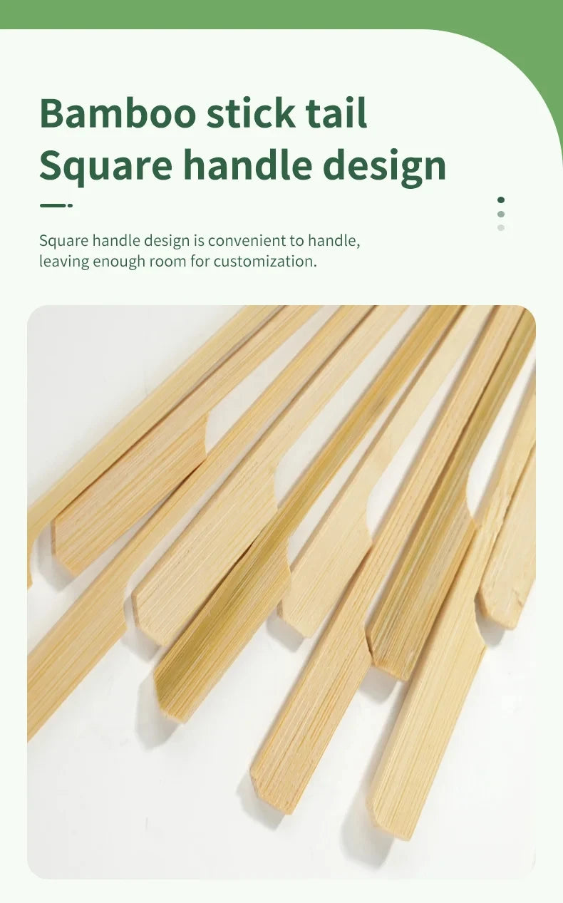 100 pezzi bastoncini di bambù spiedini di bambù naturali usa e getta barbecue bastoncini per barbecue per Kabob cocktail di frutta campeggio strumenti per barbecue per feste