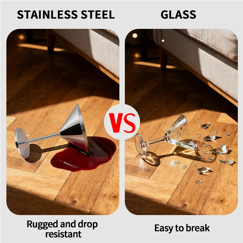 6 pezzi eleganti bicchieri da vino Martell 200 ml infrangibili in metallo acciaio inossidabile cocktail martell bicchieri da vino per feste bar matrimoni